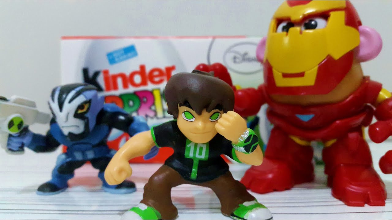 Ben 10 Kinder Surprise Eggs Unboxing & Iron Man Potato Head Stop Motion Animation PART 1