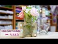 💡 Transformă o cutie de lapte și o sticlă veche într-o vază decorativă handmade!