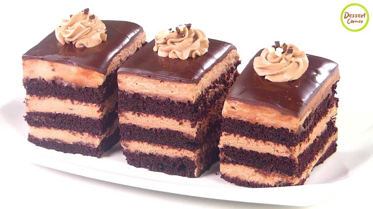 Chocolate mousse Pastry cake Dark chocolate cake slices Easy