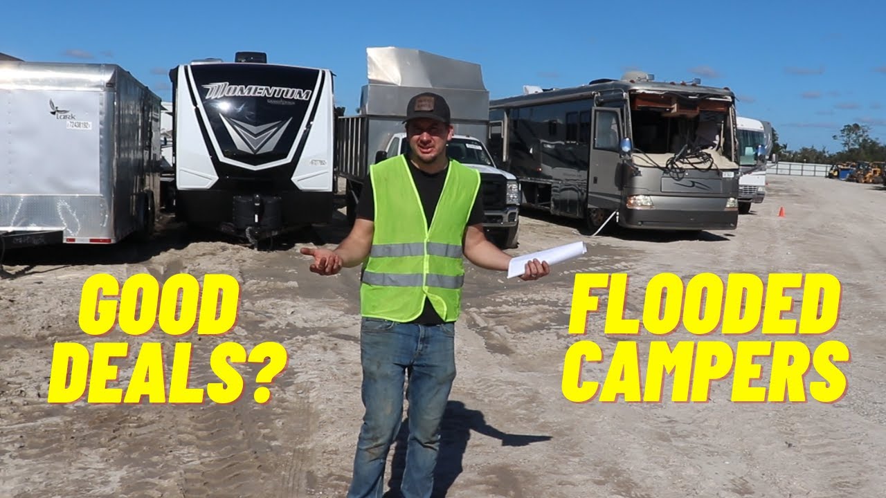 CHECKING OUT ENDLESS FLOODED CAMPERS AT FLORIDA COPART YouTube