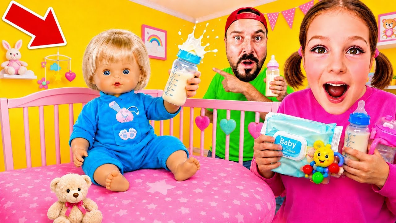 ADA PLAYS BABY CARE GAME! GIRL PRETEND PLAY GAMES! BARBIE PRETEND PLAY!
