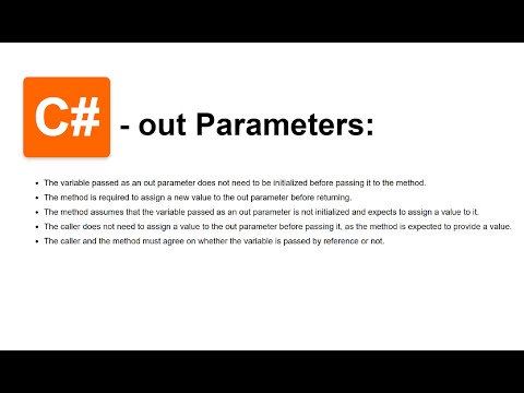 Ref and out parameters in C# explained under 6 minutes