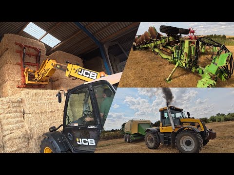 JCB & KRONE BALING - RITCHIE BALE GRAB - MF 3645 And PLOUGH UPDATE
