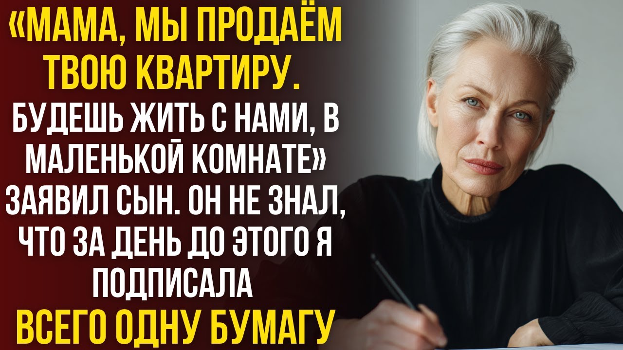 Сын выгонял мать из дома. Её ответ уместился на ОДНОМ листке бумаги.