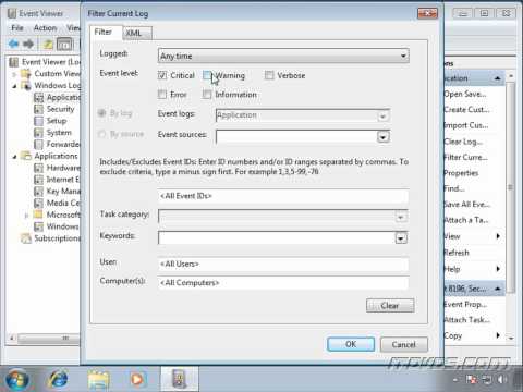 MCITP Exam 70-685 Windows 7 Training - Using the Event Viewer to Troubleshoot Application Issues