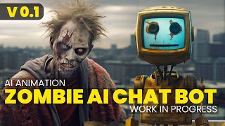 AI Bot Chats with a Zombie - AI Animation (Rough, early work in progress)