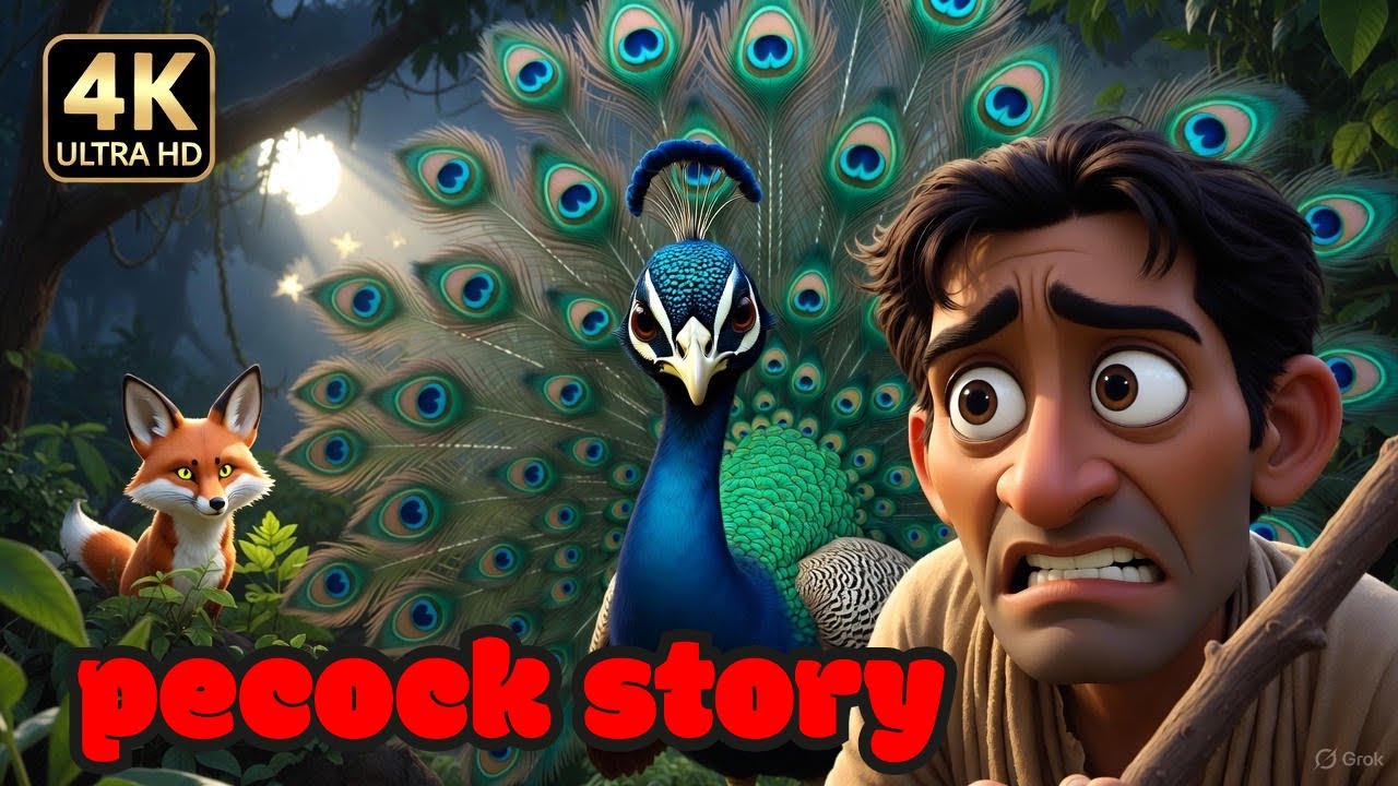 Farmer & Peacock Story 🦚 | Fox Attack Emotional Cartoon Story|Chota jungle vlog 