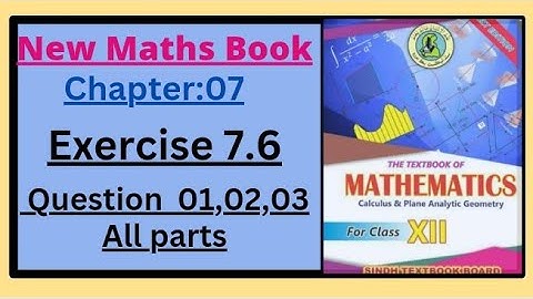 Exercise 7.6  All Questions New Maths Class12th#2ndyearbook#sindhboard#distanc#secondyearbook#math12