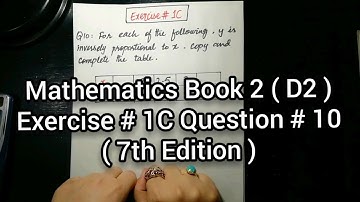 Mathematics Book 2 ( D2 ) New syllabus | 7th Edition | Exercise 1 C | Question no 10 | in Urdu