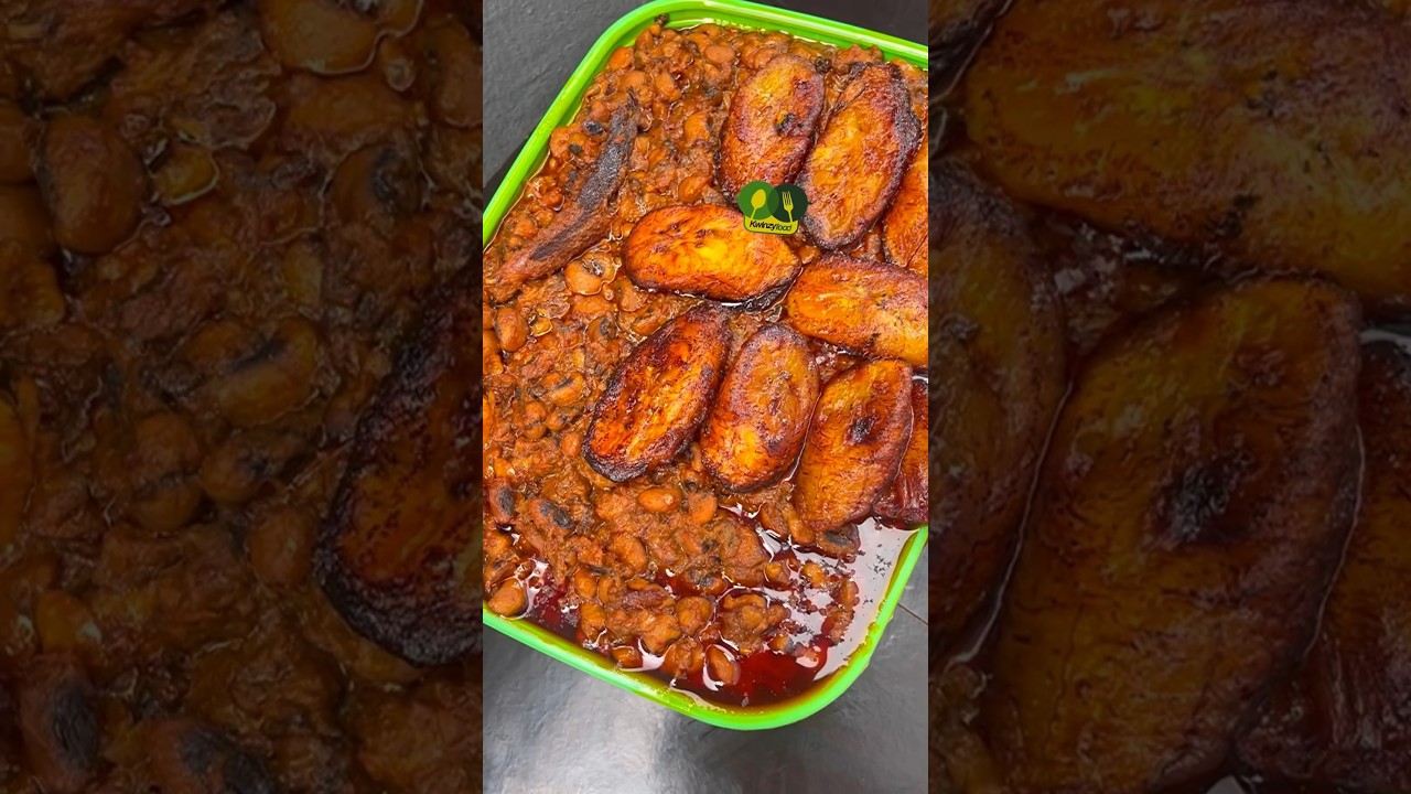 Porridge Beans & Fried Plantain 😩🥰 Too sweet. SUBSCRIBE❤️ 