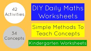 DIY Daily Maths Worksheets For 4 & 5 Year Old | LKG UKG (How To Teach Maths Concepts In Easy Way)