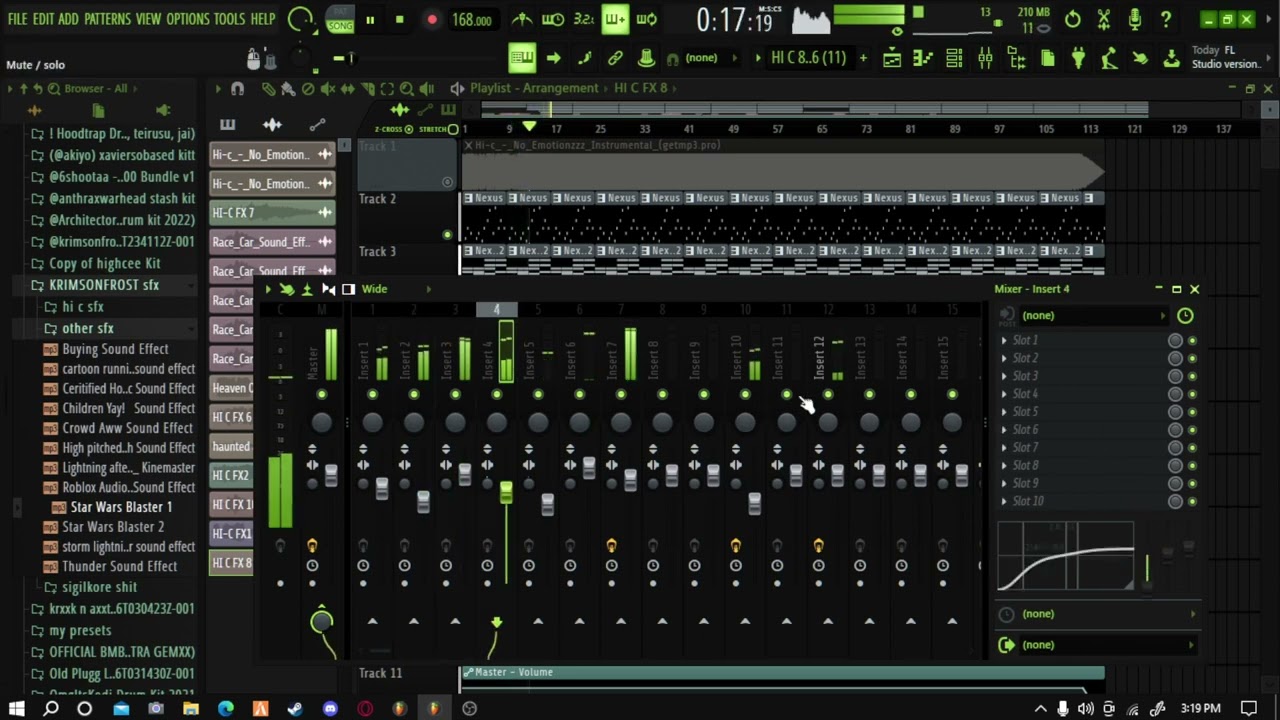 Hi C - No Emotionzzz (fl studio 20 instrumental remake)