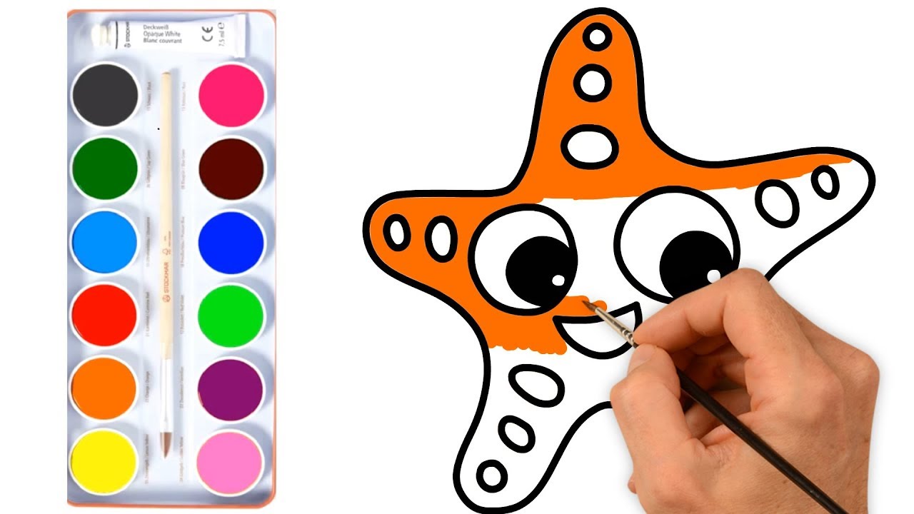 Download Simple Example How to Draw Starfish | Coloring Book for ...