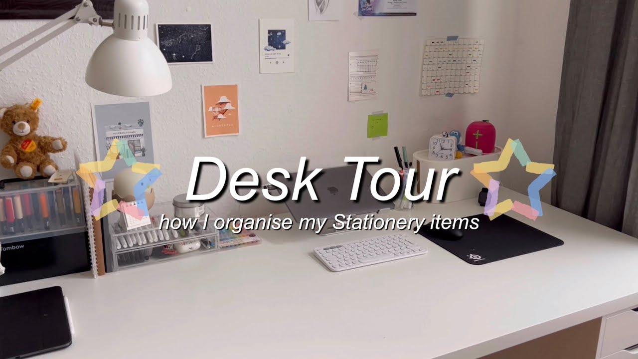 Desk Tour + How I organize my stationery // kinda minimalistic YouTube