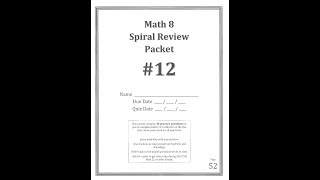 Math 8   Spiral Review Packet #12