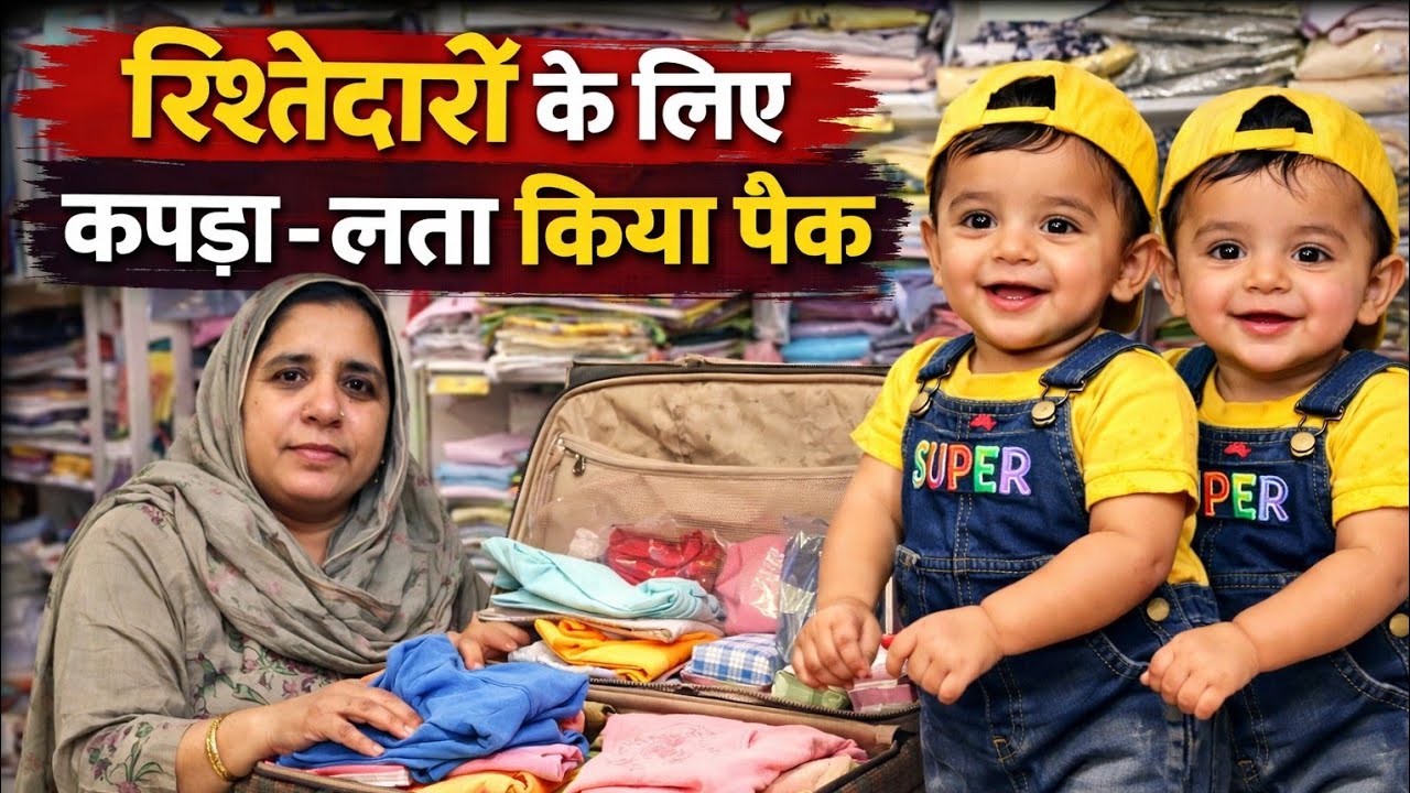 रिश्तेदारों के लिए कपड़ा - लता किया पैक #viral #vlog #twins #taiyari #malikjunctionhr32 