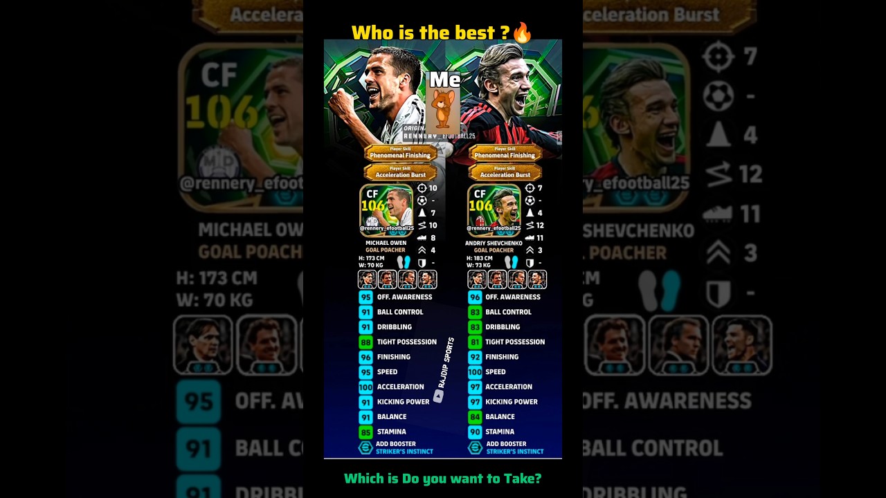 Michael Owen & Andriy Shevchenko Best Training Card🔥 Best Card ? 