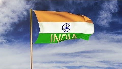 4K India flag with title India waving in the wind. Looping sun rises style. Animation loop Stock