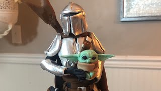 Mandalorian and baby Yoda fondant sculpt