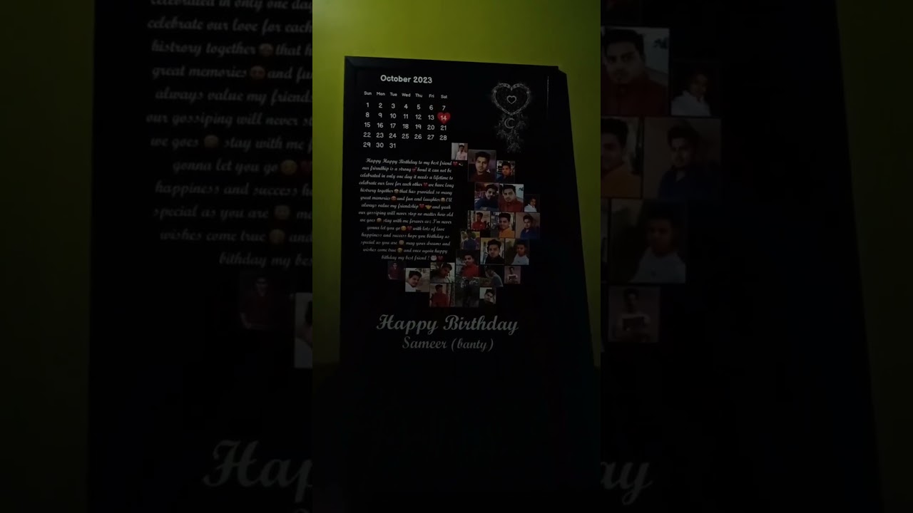 Moon shape College with calendar you can customize this beautiful collage for Gift 😍 