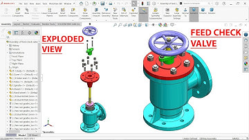 Parts and Assembly of Feed Check Valve in SolidWorks | SolidWorks Exploded view