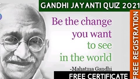 Mahatma Gandhi Quiz Quiz with Certificate l 2 October Quiz With Certificate l Mahatma Gandhi Jayanti