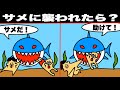 【アニメ】もしもサメに襲われたら?助かることはできるのか?【マンガ・漫画・コント・シュール・教育・ドイヒーくん】
