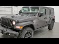 2021 JEEP WRANGLER 4 DOOR WILLYS SPORT TURBO HARD TOP GRANITE CRYSTAL WALK AROUND REVIEW 21J110 SOLD