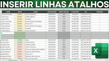 Como Inserir Linha na Planilha do Excel sem Bagunçar as Fórmulas com Atalhos do Teclado