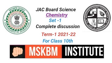 JAC Board 10th Science Model Paper Set-1 2021 Solutions | Chemistry | Term-1 | #mskbminstitute