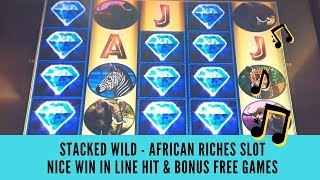 STACKED WILD - AFRICAN RICHES SLOT - NICE WIN IN LINE HIT & BONUS FREE GAMES - SunFlower Slots