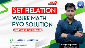 Set Relation Math WBJEE Previous Year Question Solution | Wbjee 2024 Exam Preparation #wbjee