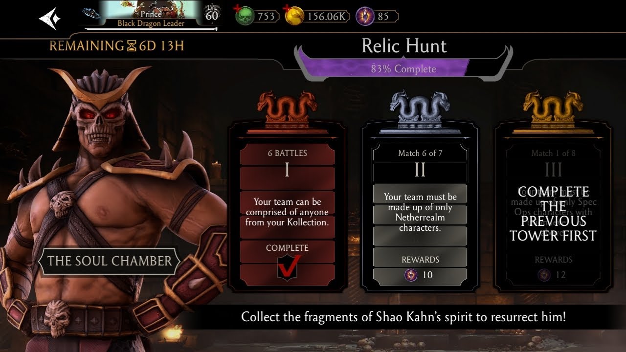 mortal Kombat mobile glitch in relic hunt