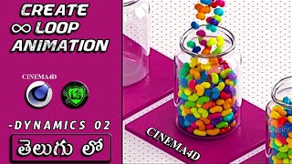 Cinema4D Looping Animation series ▶ Telugu || Dynamic-02 in Looping Animation in Cinema4D తెలుగు