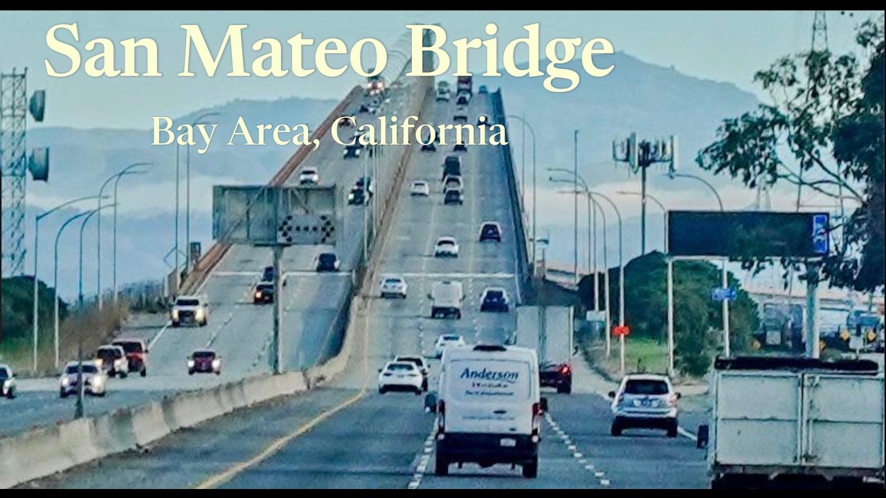 Driving Across San Mateo Bridge (CA-92) | Bay Area California | No Music