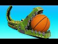 AnimaCars -  The CROCODILE Conveyor Belt is playing Basketball ! cartoons with animals