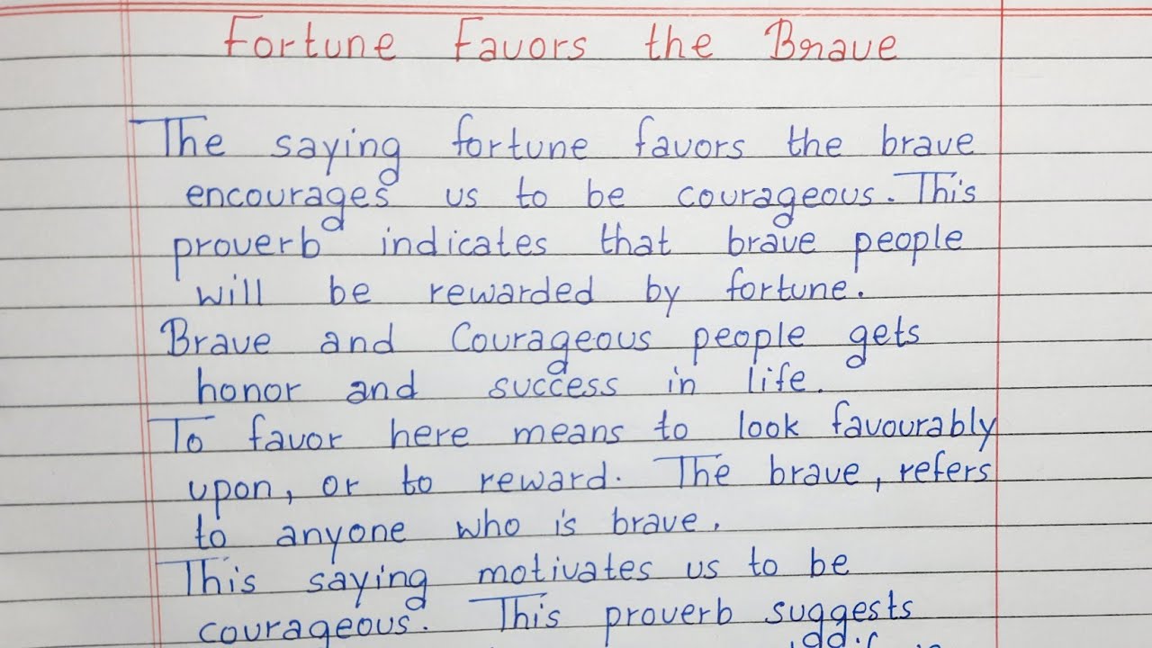 brave essay in english