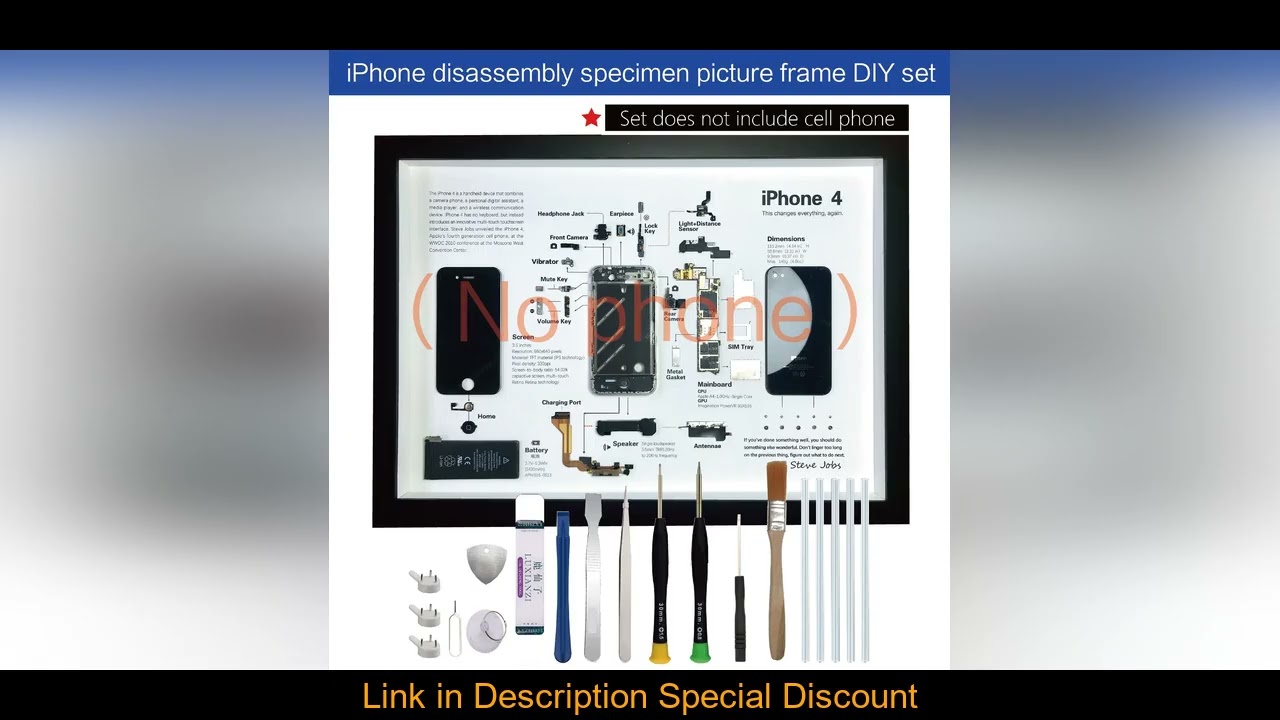 iPhone phone disassembly art specimen picture frame DIY kit (No phone , need to disassemble your own
