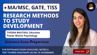 Research Methods to Study Development | Developmental Psychology | MA/TISSNET/ GATE Entrance Exams