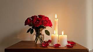 Cream & Crimson Romance | Cozy Candlelight with Roses ❤️ Relaxing Love Ambience screenshot 2