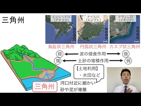 【高校地理】2-7. 河川がつくる小地形（扇状地、氾濫原、三角州） | 2. 世界の地形