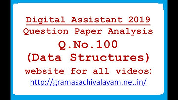 DIGITAL ASSISTANT || QUESTION PAPER ANALYSIS || Q.NO. 100