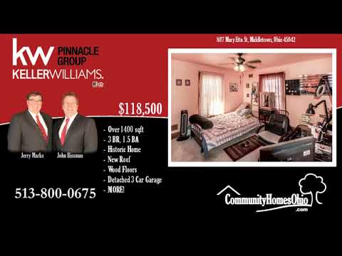 3 Bed 1.5 Home for Sale with Large Backyard 807 Mary Etta St, Middletown, OH home video tour