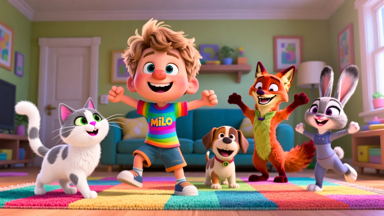 Stretch to the Sky and Down Low | Fun Movement Nursery Rhyme for Toddlers