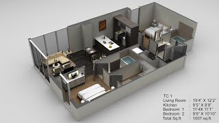 TC1 Floor Plan 2 bedroom