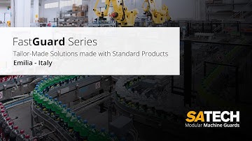 Machine Fencing Applications on a bottling line: Satech FastGuard