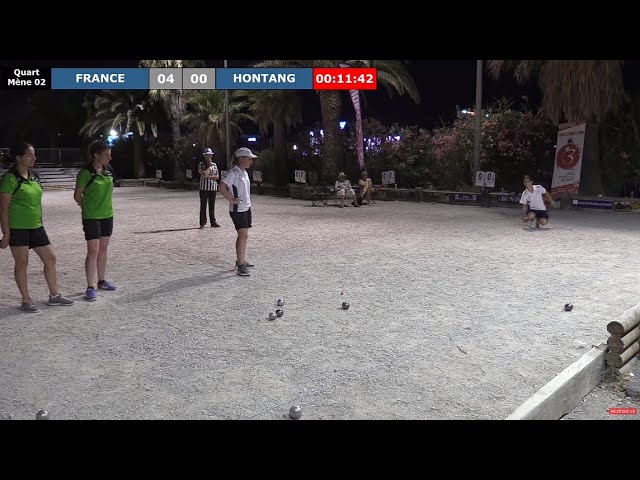 Miniature : Très belle partie féminine quart FRANCE vs HONTANG : x2 féminin à pétanque de Palavas-les-Flots 2019