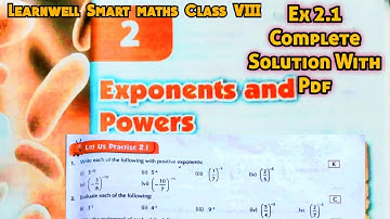 Learnwell smart Maths Class 8 Unit 2 Ex 2.1 Solutions | Class 8 learnwell maths Ex 2.1 Solution Pdf