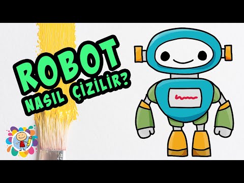 Cocuklar Icin Basit Renkli Robot Cizimi Resim Nasil Cizilir