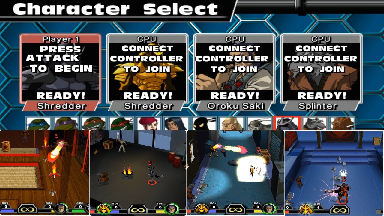 TMNT Mutant Melee-Shredder Fight Melee Fight Shredder vs Oroku Saki vs Splinter